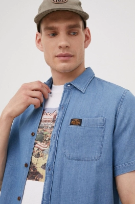 Superdry camasa din bumbac barbati, cu guler clasic, regular