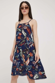 Superdry rochie culoarea albastru marin, mini, evazati