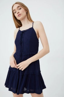 Superdry rochie culoarea albastru marin, mini, evazati