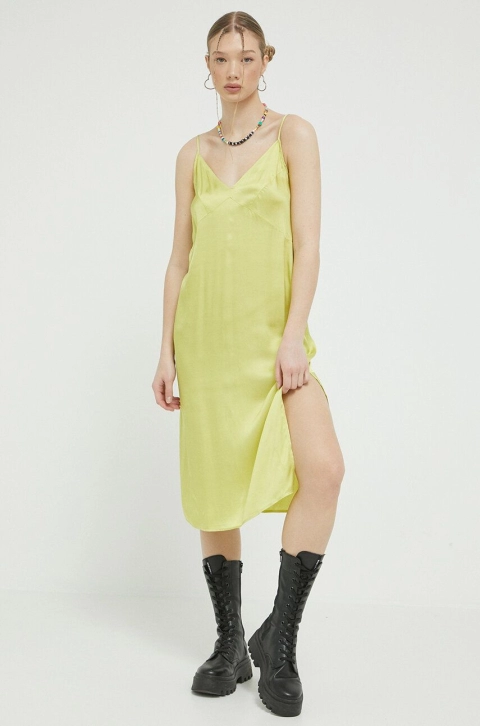 Superdry rochie culoarea galben, mini, drept