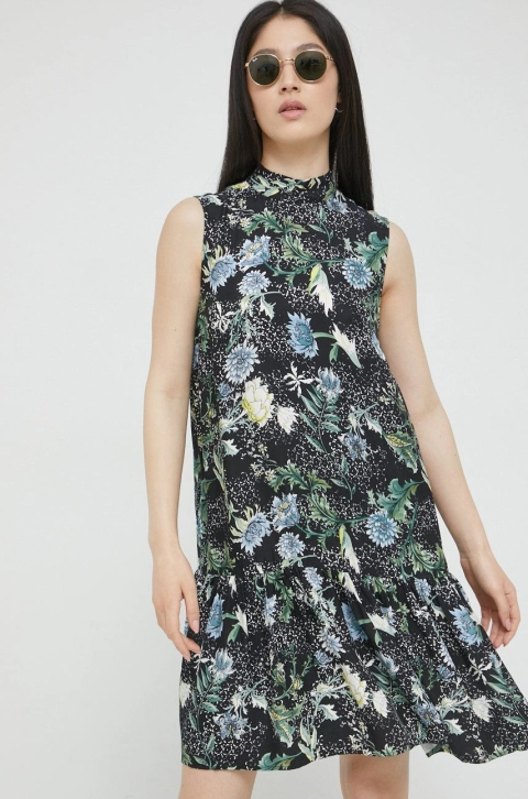 Superdry rochie culoarea negru, mini, drept