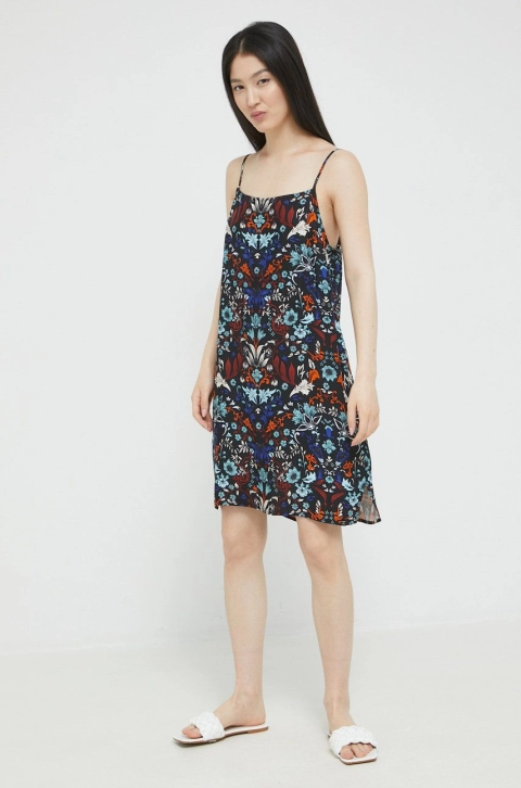 Superdry rochie culoarea negru, mini, drept