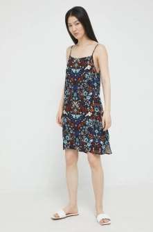 Superdry rochie culoarea negru, mini, drept