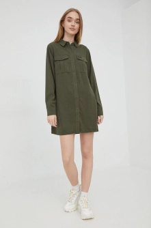 Superdry rochie culoarea verde, mini, drept
