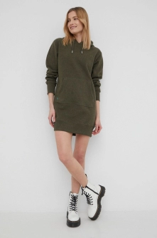 Superdry rochie culoarea verde, mini, oversize