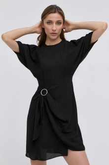 The Kooples Rochie culoarea negru, mini, evazata
