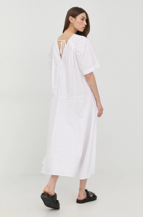 Tiger Of Sweden rochie culoarea alb, midi, evazati