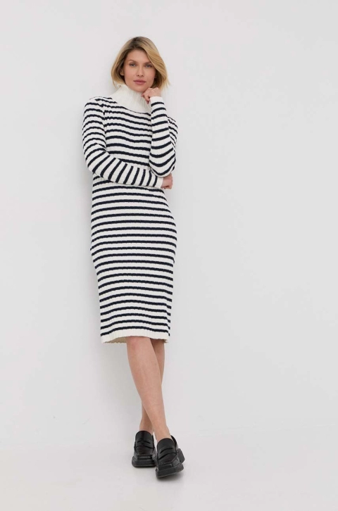 Tiger Of Sweden rochie din amestec de lana culoarea bej, mini, drept