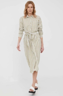 Tom Tailor rochie culoarea verde, midi, drept