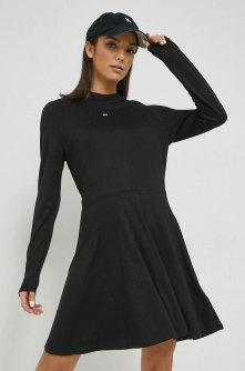 Tommy Jeans rochie culoarea negru, mini, evazati