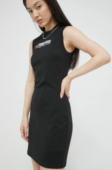 Tommy Jeans rochie culoarea negru, mini, mulata