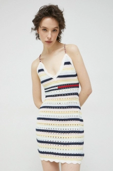 Tommy Jeans rochie din bumbac mini, mulata