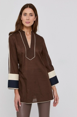 Tory Burch Rochie culoarea maro, mini, model drept