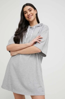 UGG rochie din bumbac culoarea gri, midi, oversize