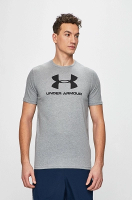 Under Armour Tricou 1329590 culoarea gri, cu imprimeu