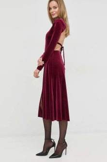 Undress Code rochie culoarea bordo, midi, mulata
