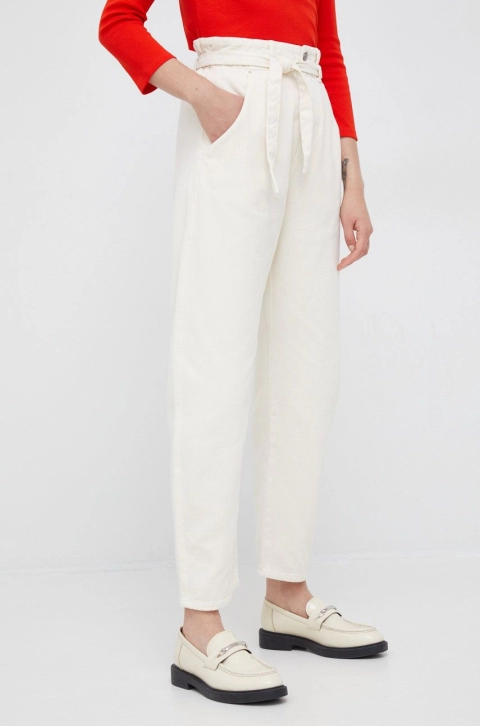 United Colors of Benetton jeansi femei, culoarea bej, medium waist