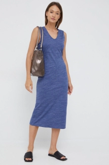 United Colors of Benetton rochie culoarea albastru marin, maxi, drept