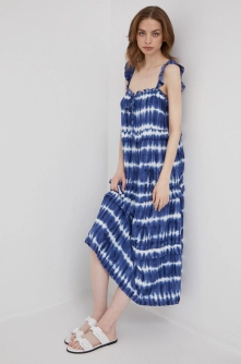 United Colors of Benetton rochie culoarea albastru marin, midi, evazati