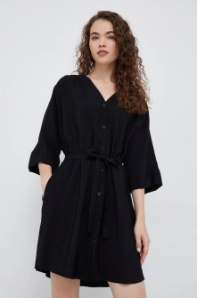 United Colors of Benetton rochie culoarea negru, mini, oversize