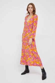 United Colors of Benetton rochie culoarea roz, maxi, evazati