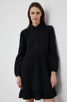 United Colors of Benetton rochie din bumbac culoarea negru, mini, evazati