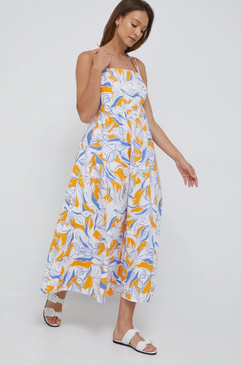 United Colors of Benetton rochie din bumbac maxi, evazati