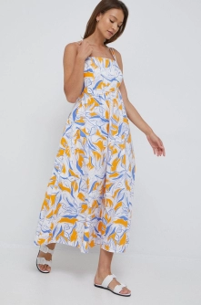 United Colors of Benetton rochie din bumbac maxi, evazati