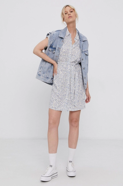 Vero Moda Rochie culoarea alb, midi, model drept