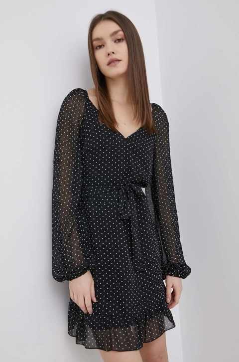 Vero Moda rochie culoarea negru, mini, evazati