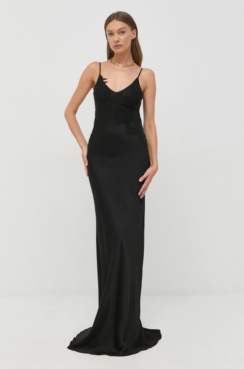 Victoria Beckham rochie culoarea negru, maxi, drept