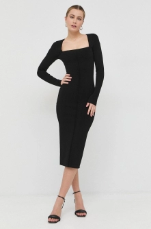 Victoria Beckham rochie culoarea negru, midi, mulata