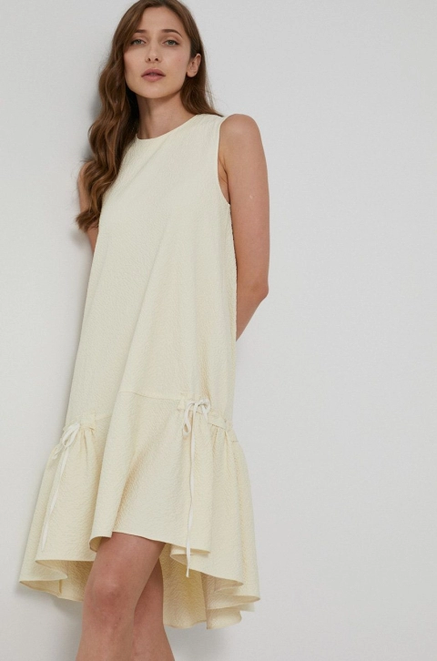 Victoria Victoria Beckham Rochie culoarea crem, mini, oversize