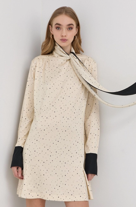 Victoria Victoria Beckham Rochie culoarea crem, mini, oversize