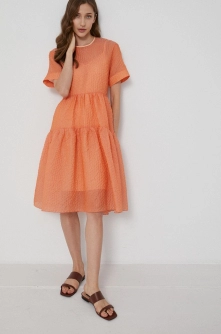 Victoria Victoria Beckham Rochie culoarea portocaliu, mini, evazata