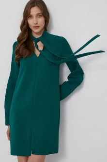 Victoria Victoria Beckham Rochie culoarea verde, mini, model drept