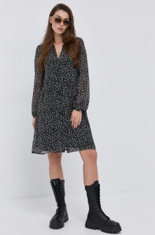 Vila Rochie culoarea negru, mini, evazata