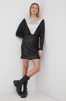 Vila Rochie culoarea negru, mini, mulat