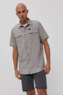 Wrangler Cămașă bărbați, culoarea gri, cu guler clasic, regular
