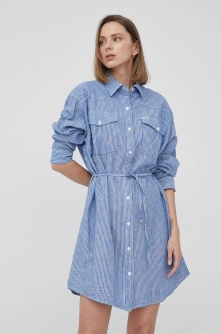 Wrangler rochie din amestec de in mini, oversize