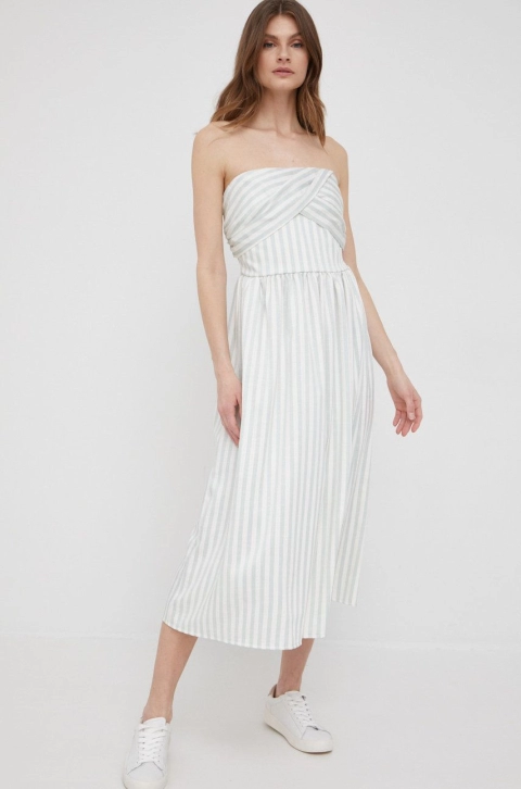 XT Studio rochie culoarea alb, midi, evazati