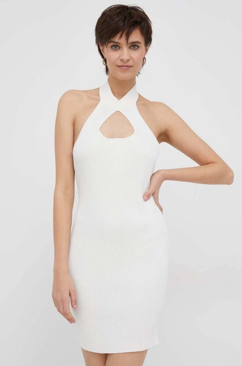 XT Studio rochie culoarea bej, mini, mulata