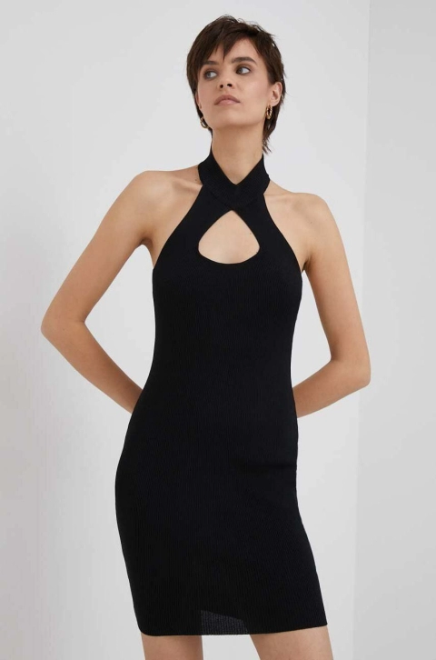 XT Studio rochie culoarea negru, mini, mulata