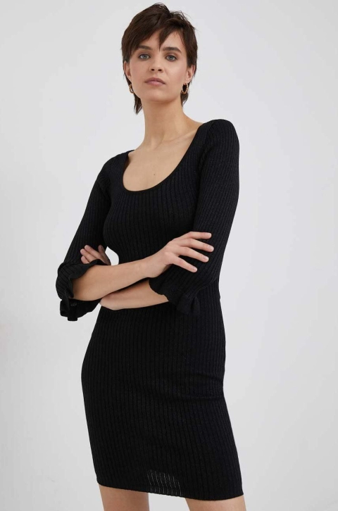 XT Studio rochie culoarea negru, mini, mulata
