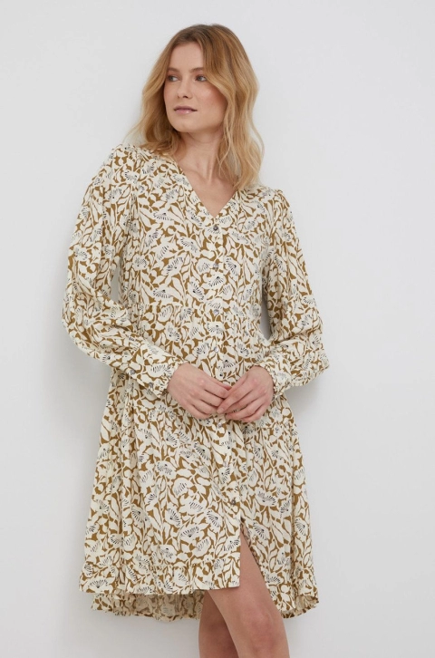 Y.A.S rochie culoarea bej, mini, evazati