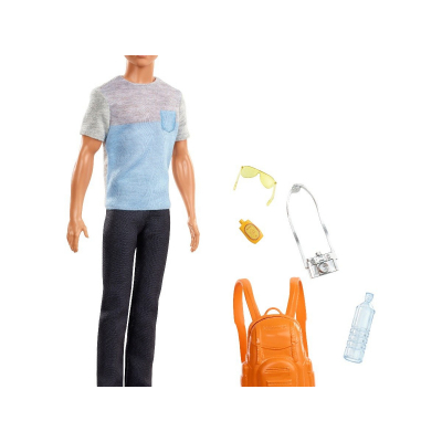 Papusa Barbie Travel, Ken cu accesorii de calatorie