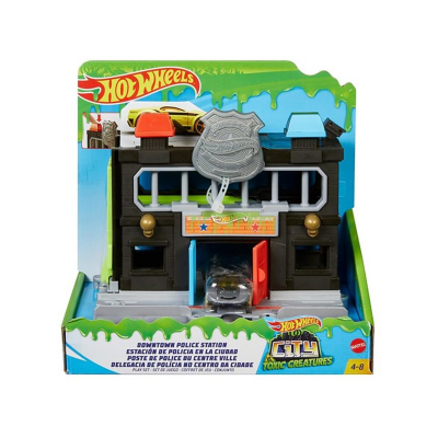 Set circuit cu masinuta Hot Wheels City, Downtown Police Station (GYP38)