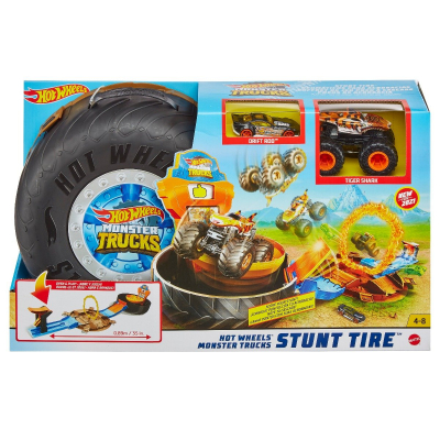 Set de joaca Circuit cu obstacole Hot Wheels Monster Truck, Stunt Ride