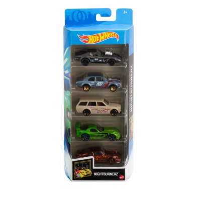 Set masinute Hot Wheels, Night Burnerz, GTN47, 1:64 (5 modele)