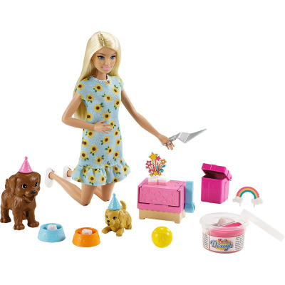 Set Papusa Barbie Family, Petrecerea catelusilor GXV74
